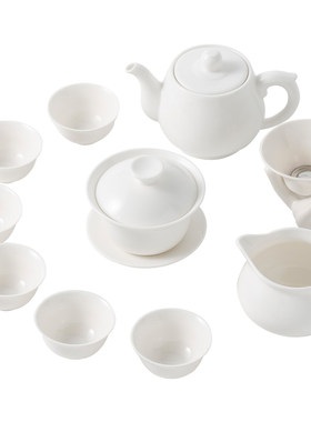 羊脂玉瓷大套装简约特价功夫茶具