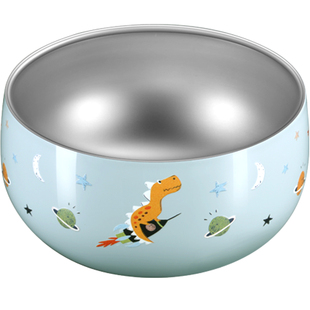 德国kunzhan不锈钢碗家用儿童可爱少女心装面条汤吃米饭碗带盖的