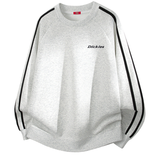 Dickies春季男士圆领卫衣撞色拼条设计宽松休闲潮牌大码春装上衣A