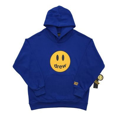 现货drew比伯同款笑脸印花连帽卫衣纯棉休闲宽松帽衫男女情侣潮