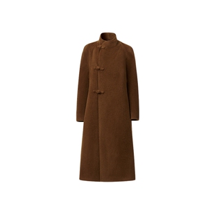 【匠艺绒新系列】VGRASS维格娜丝冬新中式羊毛混纺经典宽松大衣女