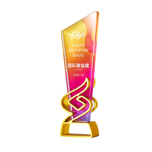 镂空描边金属水晶彩色创意奖杯定制优秀员工团队表彰颁奖纪念品