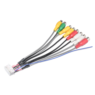 汽车载安卓大屏导航20P针视音频输出入线束功放低音炮尾线材插头8