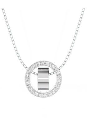 施华双环简约大方密镶闪亮项链