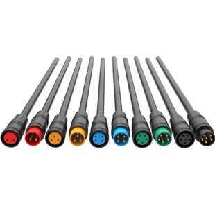 M8 M12防水连接器航空插头2 3 4 6 8芯公母头传感器插座单头带线