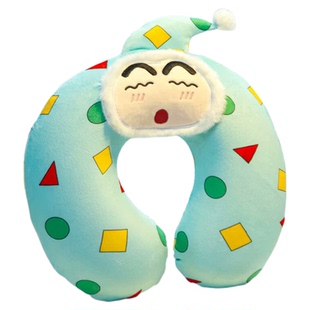 卡通小新U型枕护颈枕飞机旅行枕办公室学生宿舍U形午睡枕头办公室