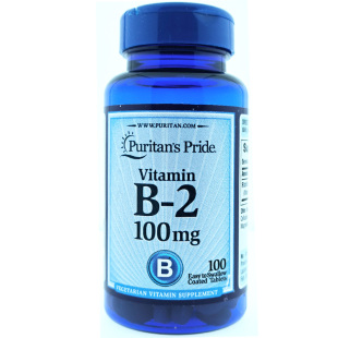 正品美国进口普丽普莱维生素B2片100片核黄素vb2 Puritan's Pride