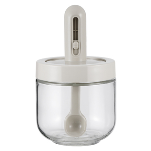 日式盐罐调料罐厨房家用伸缩勺盖一体调料盒密封防潮调味瓶罐小号