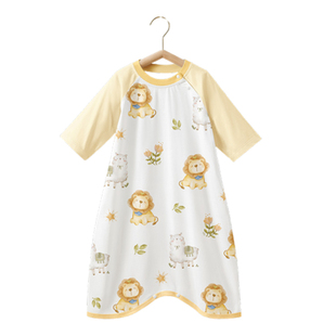 宝宝睡衣春秋季纯棉a类连体幼儿童男童睡袍夏季男宝男孩婴儿睡袋