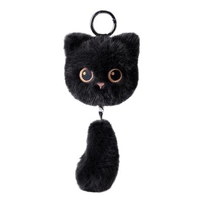 正版多爱小黑猫咪尾巴毛绒