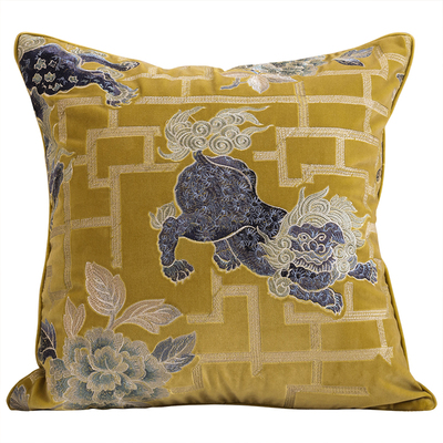绣花客厅抱枕绣花靠枕羽丝绒