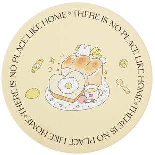 蓝莲花面包兔陶瓷隔热杯垫办公室ins风软木防滑吸水垫咖啡杯垫子