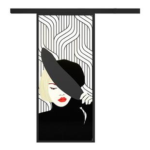 谷仓门书架门卧室厨房卫生间隔断门玻璃门彩雕带画吊轨移门幽灵门