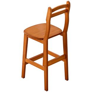 吧台椅高脚凳家用收银前台酒吧餐厅椅子客厅厨房实木现代简约靠背