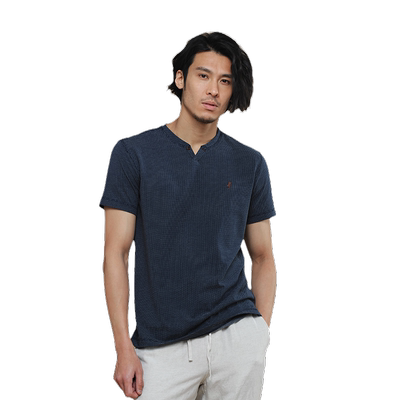 MCS亨利领中青年纯棉美式t恤