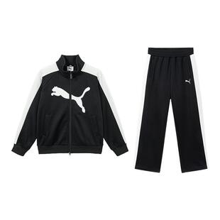PUMA彪马儿童运动套装2026新款男女孩红色两件套青少年上衣直筒裤