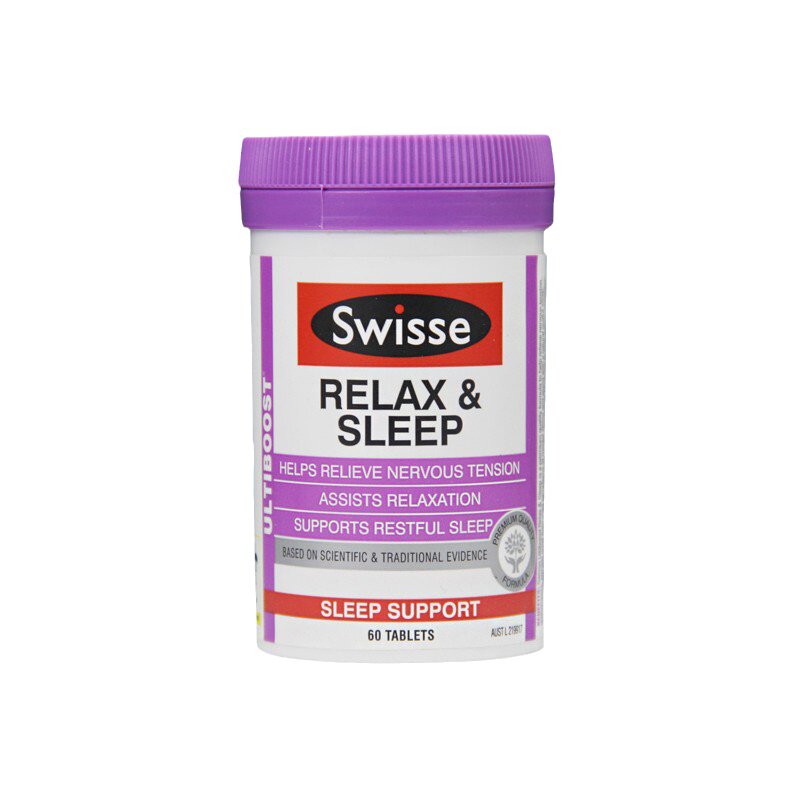 澳洲斯维诗Swisse relax sleep褪黑素放松纯植物睡眠片加强版60粒