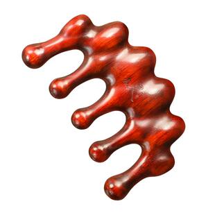 虞美人天然犀角紫檀木梳头部梳按摩头皮经络梳子发宽齿生日礼物