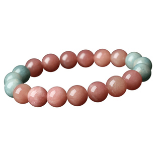 碧玉手串亲宝水晶冰糯体粉蓝碧玺手链饰品女礼物单圈素圈散珠