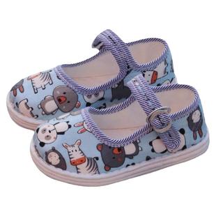 男女儿童千层底布鞋纯手工纳底宝宝学步鞋卡通动物浅口棉布底鞋子