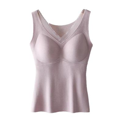 正品牌文胸罩新款秋冬保暖打底背心内衣女无痕一体式免穿自带胸垫