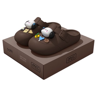 流汗狗洞洞鞋女夏季2024新款厚底可爱防滑卡通网红外穿包头凉拖鞋