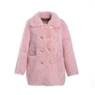 托卡皮毛一体羊剪绒大衣女2025新款羊羔毛中长款冬季皮草毛毛外套