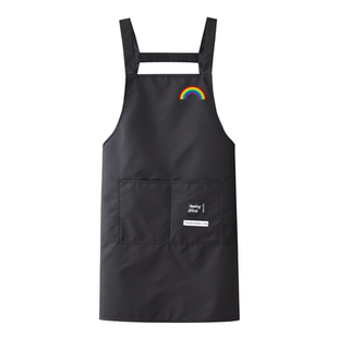 防泼水透气围裙家用餐饮厨房专用做饭围腰新款男女工作服定制印字