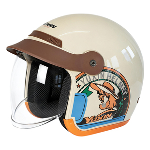 3C认证隐藏内推镜片头盔女电动车骑行半盔冬季围脖电瓶车安全帽男