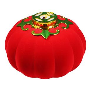 新年植绒小红灯笼挂饰带电发光串盆景布置连串灯笼布置