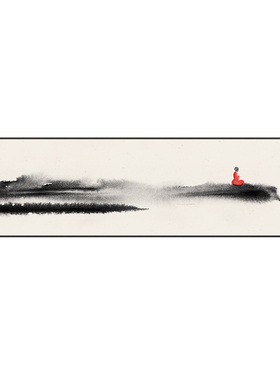 客厅禅意挂画新中式水墨画横幅