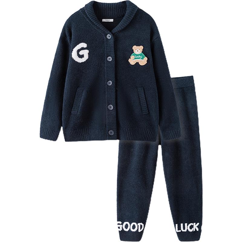 巴拉巴拉半边绒秋冬家居服套装厚
