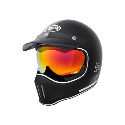 AVA游侠摩托车复古全盔巡航头盔小壳体越野盔尖嘴盔男女头盔冬