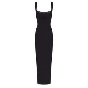 Skims平替Soft Lounge纯色蕾丝情人节显瘦性感修身包臀裙吊带长裙