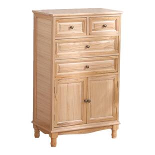 斗柜实木美式收纳储物柜卧室客厅边柜靠墙小柜子置物柜餐边柜带门