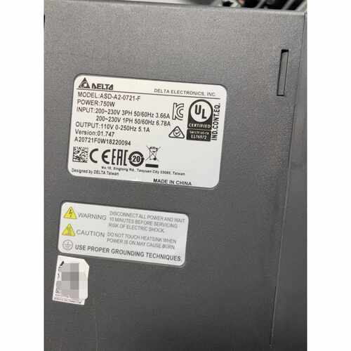 ASD-A2-0721-F 台达伺服 A2 750W驱动器