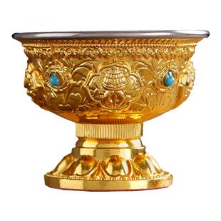 憬鸿八吉祥佛前高脚供水杯杯圣水净水杯财神护法杯供杯七供碗摆件