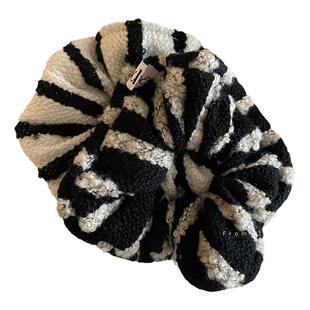 自制黑白条纹大肠发圈韩国面料针织发饰百搭发绳少女高颜值