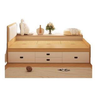 实木榻榻米床双人床无床头高箱储物单人1.35米/1.2/1.8定制地台床