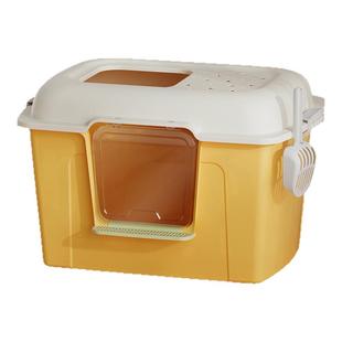 超大号猫砂盆全封闭式厕所顶入特大号80cm巨无霸型100缅因防外溅