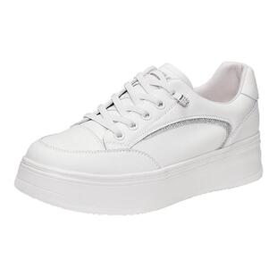 COMELY康莉2025新款小白鞋厚底增高舒适休闲板鞋KKF41225DA01AMF