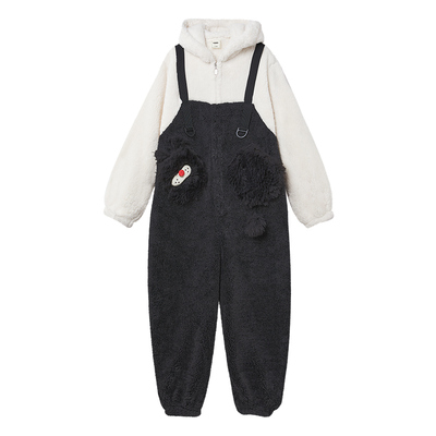 yso【酷猫系列】连体睡衣女秋冬加厚珊瑚绒中性长款可爱情侣睡衣D