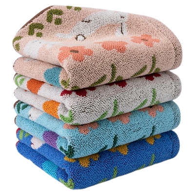 洁丽雅纯棉7A抑菌洗脸巾卡通提花