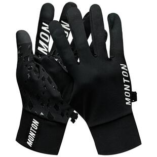 Monton脉腾冬季专业骑行手套男女抓绒保暖防滑反光自行车装备边际