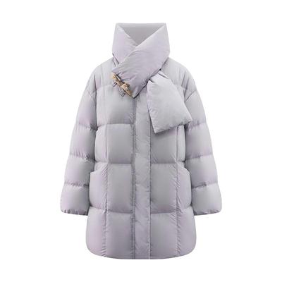 艾莱依女士防风牛角扣羽绒服