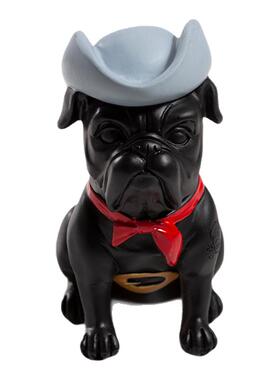 英国斗牛犬牛仔帽摆件汽车老虎狗海盗公仔小众礼物解压送女男朋友