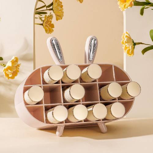 口红架收纳盒多格展示少女家用小化妆品心整理盒透明创意置物架子