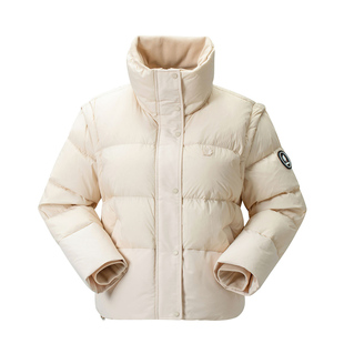 LAFUMA乐飞叶户外秋冬女士羽绒服立领鹅绒可拆卸袖子保暖马甲外套