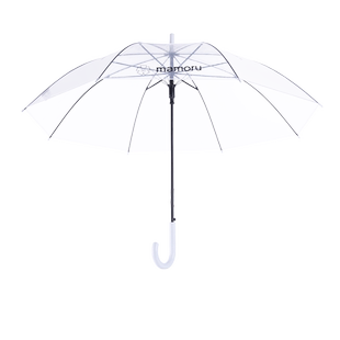 【自营】Mamoru雨伞透明网红小清新长柄伞白色弯柄伞女生高颜值