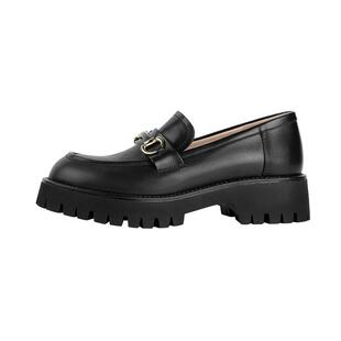 吴大叔2025春夏超软羊皮乐福鞋女厚底英伦风黑色皮鞋休闲圆头单鞋